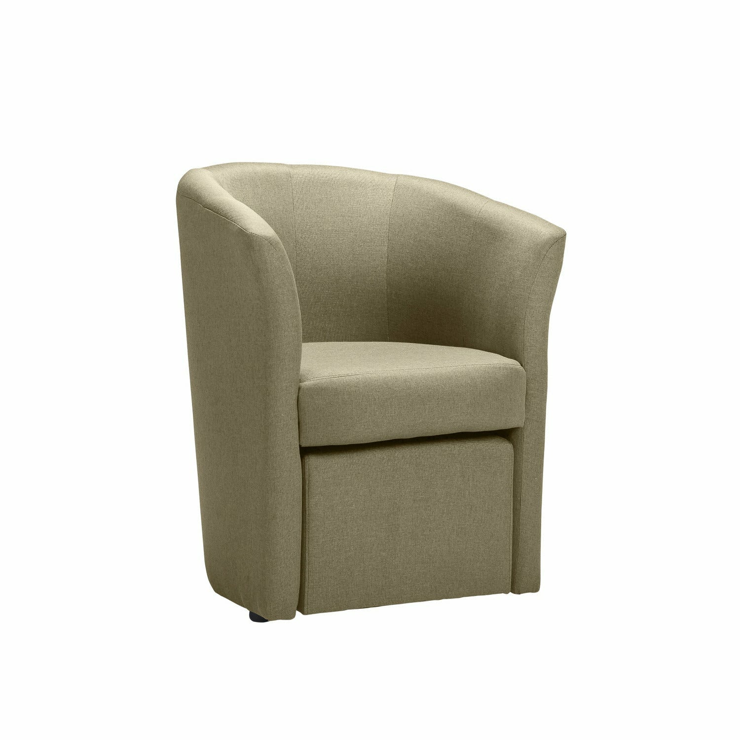 FORINVEST - Poltrona in tessuto con pouf Djerba Savana Tortora - h76x63,5x62,5 cm